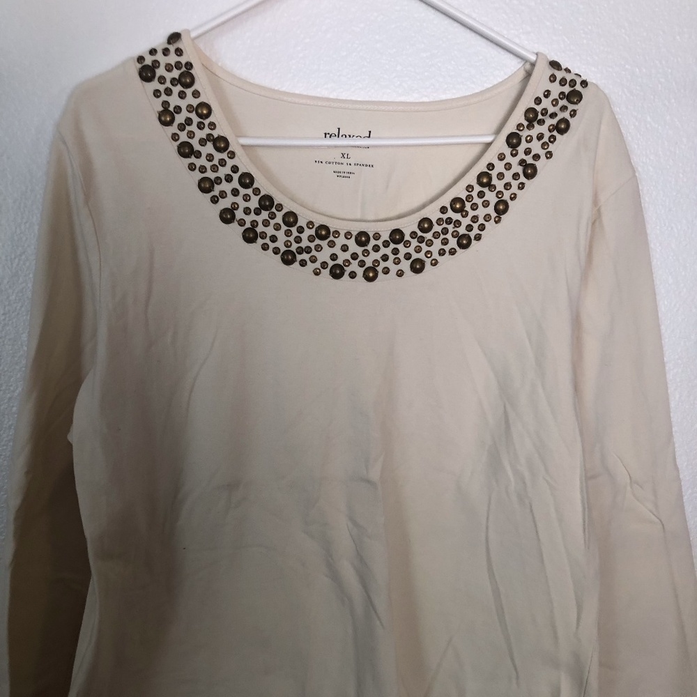 Charter Club Tunic Tee with Metal Stud Design